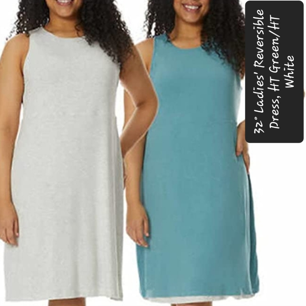 32° Ladies' Reversible Dress, Ht. Green/Ht. White